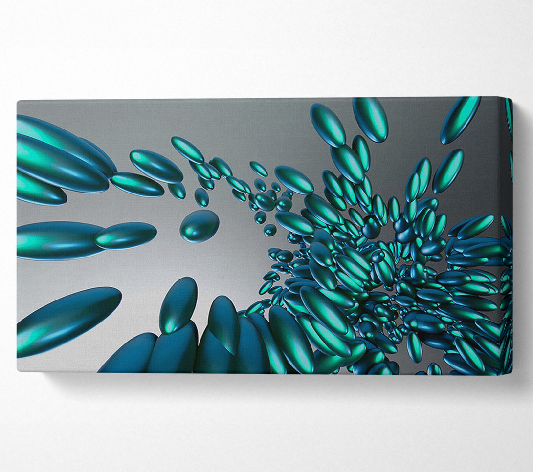  A Canvas Print of Teal Ovoids Ascending Canvas Wall Art