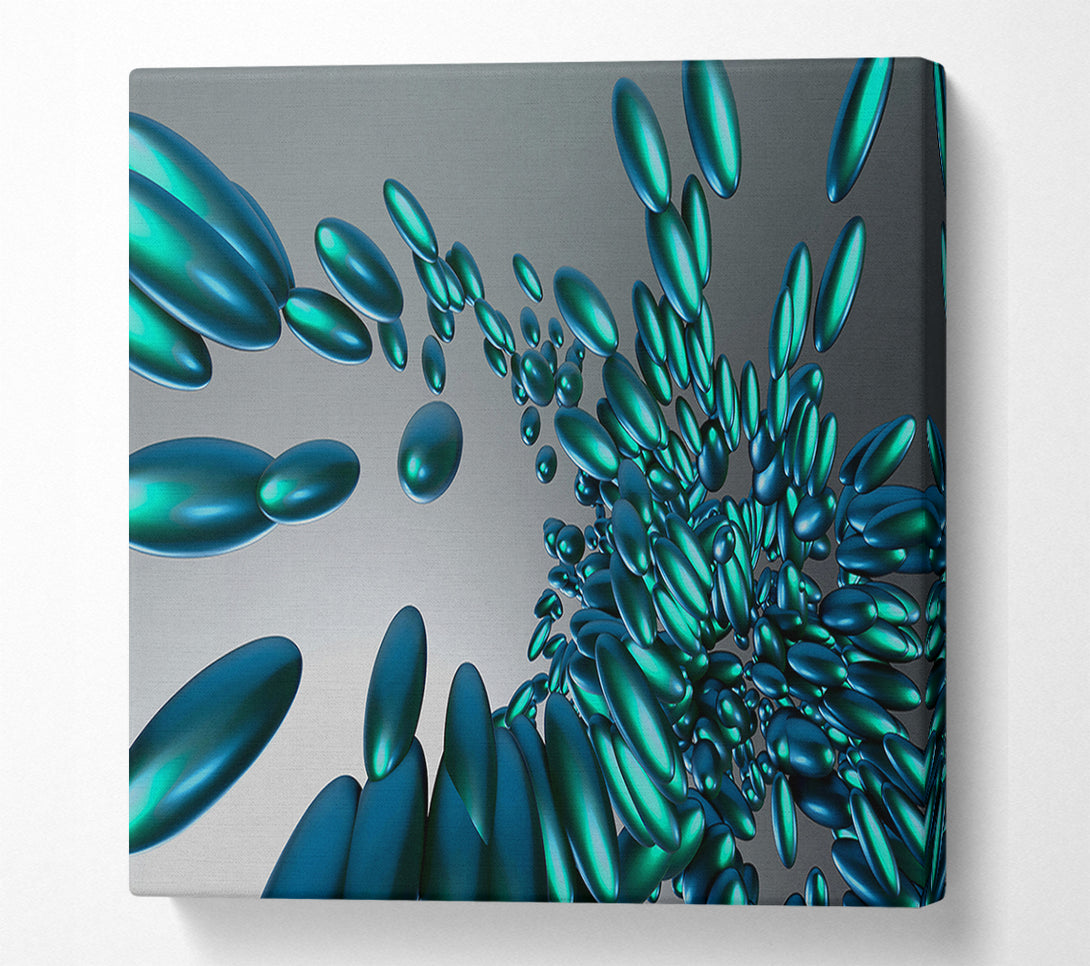 A Canvas Print of Teal Ovoids Ascending Canvas Wall Art