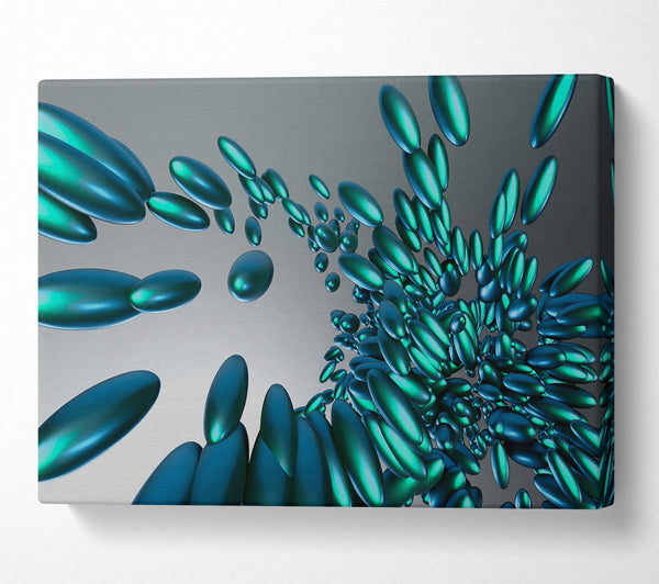  A Canvas Print of Teal Ovoids Ascending Canvas Wall Art