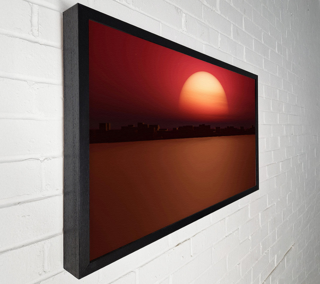  A Canvas Print of Crimson Cityscape Sunset Canvas Print