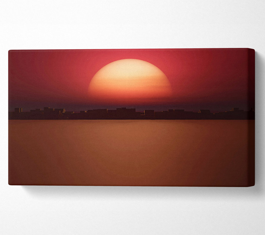  A Canvas Print of Crimson Cityscape Sunset Canvas Print