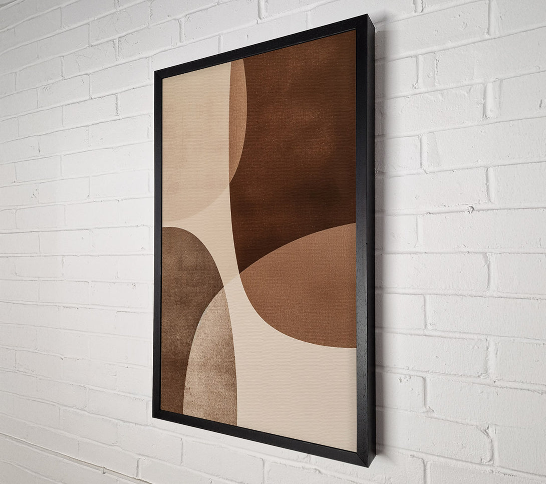  A Canvas Print of Brown Curved Abstract Canvas Wall Art