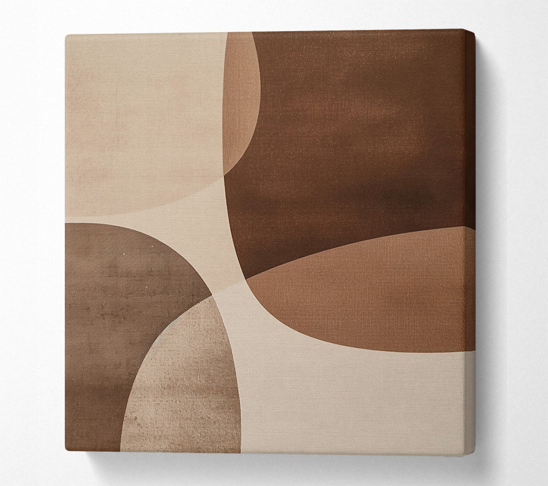  A Canvas Print of Brown Curved Abstract Canvas Wall Art