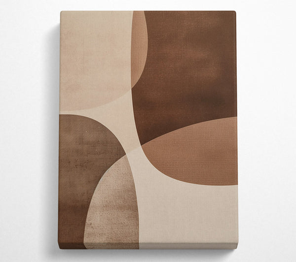  A Canvas Print of Brown Curved Abstract Canvas Wall Art