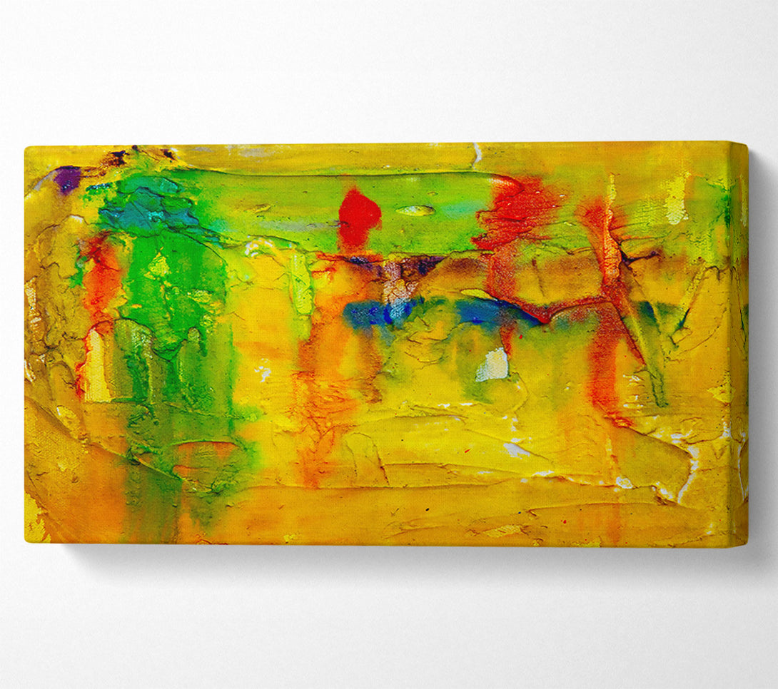  A Canvas Print of Golden Abstract Drips Canvas Wall Art