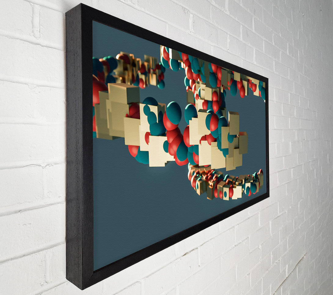  A Canvas Print of Golden Teal Embrace Canvas Wall Art