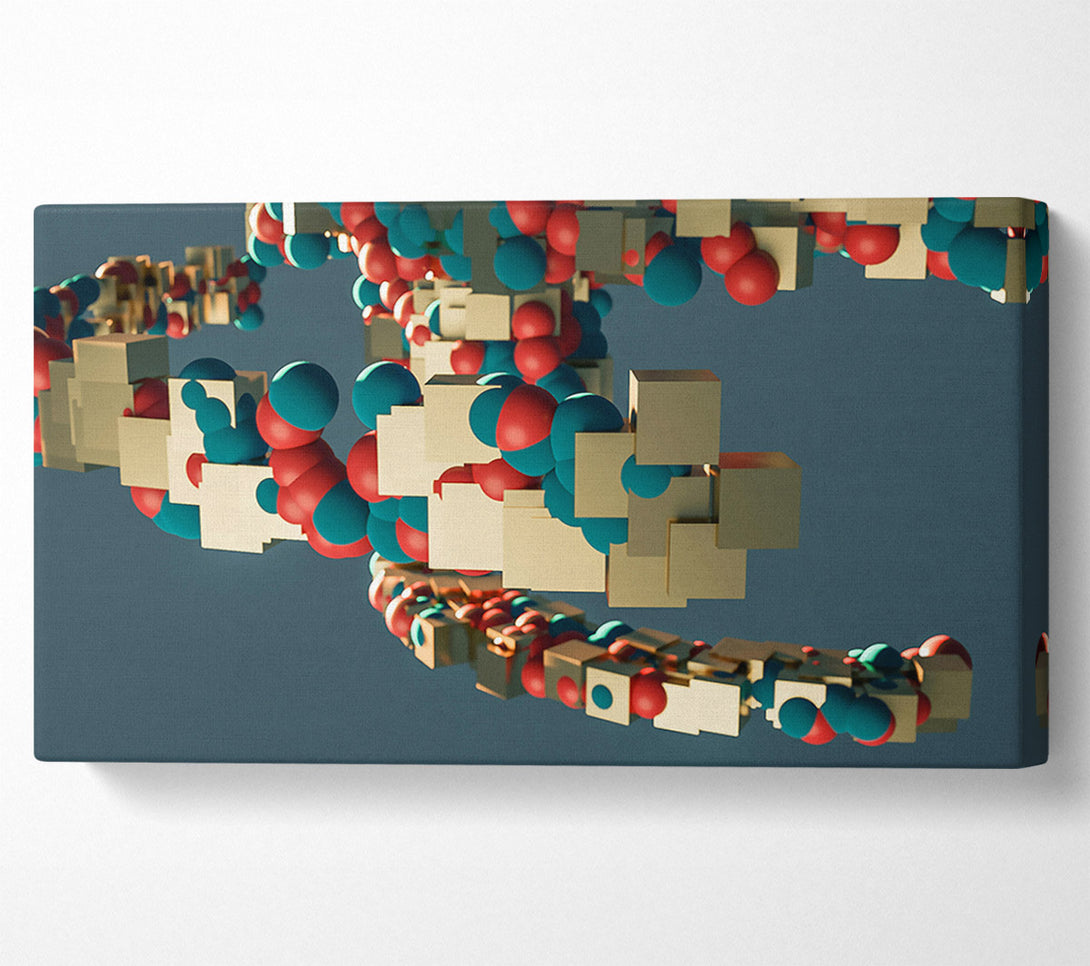  A Canvas Print of Golden Teal Embrace Canvas Wall Art