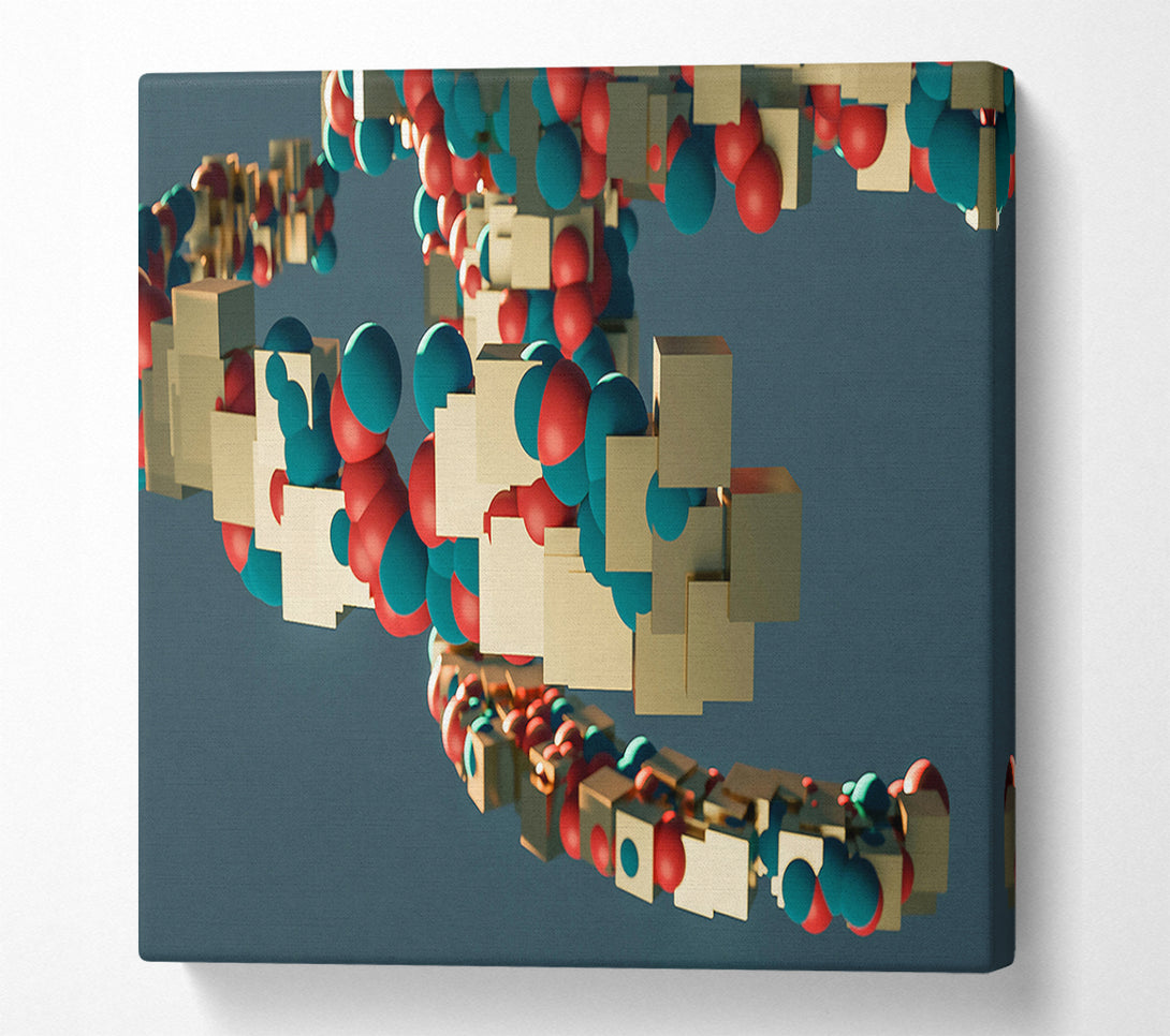  A Canvas Print of Golden Teal Embrace Canvas Wall Art