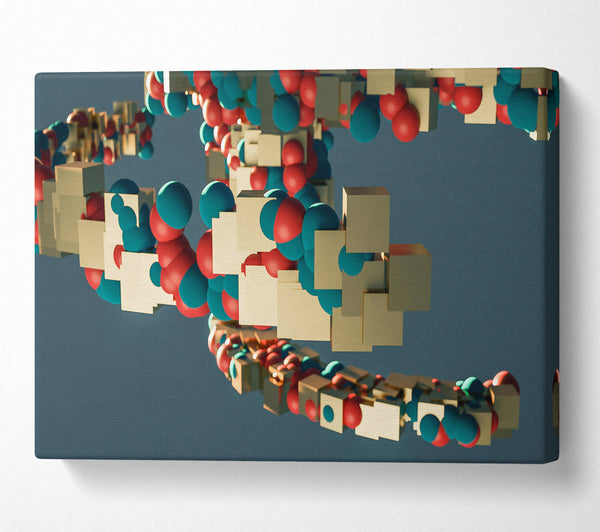  A Canvas Print of Golden Teal Embrace Canvas Wall Art