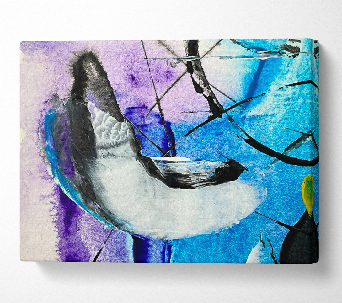  A Canvas Print of Azure Abstract Expression Canvas Wall Art
