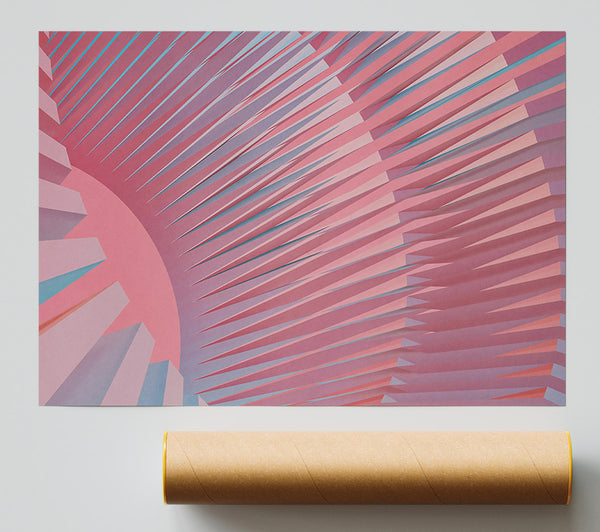 Pink Geometric Bloom Giclee Print