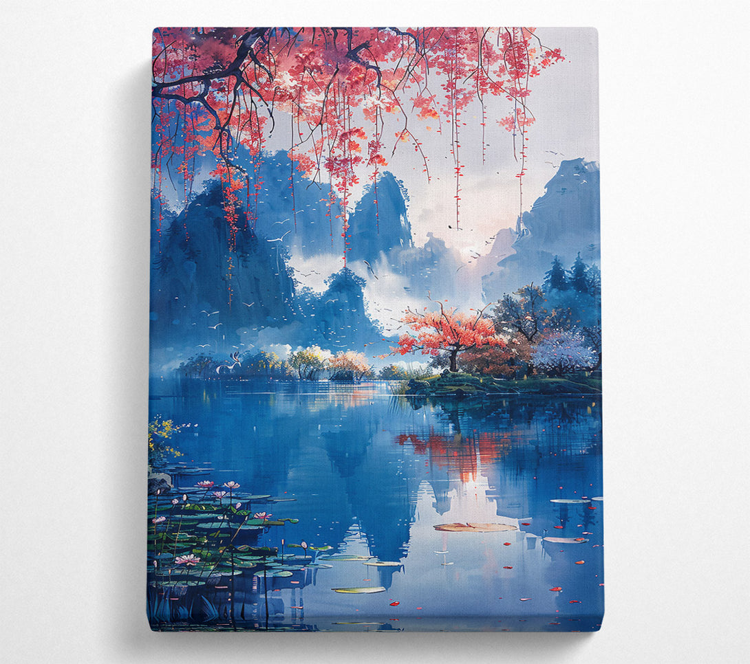  A Canvas Print of Azure Mountain Reflections Canvas Print