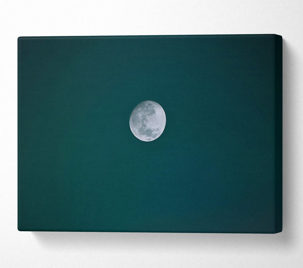  A Canvas Print of Teal Night Moon Canvas Wall Art