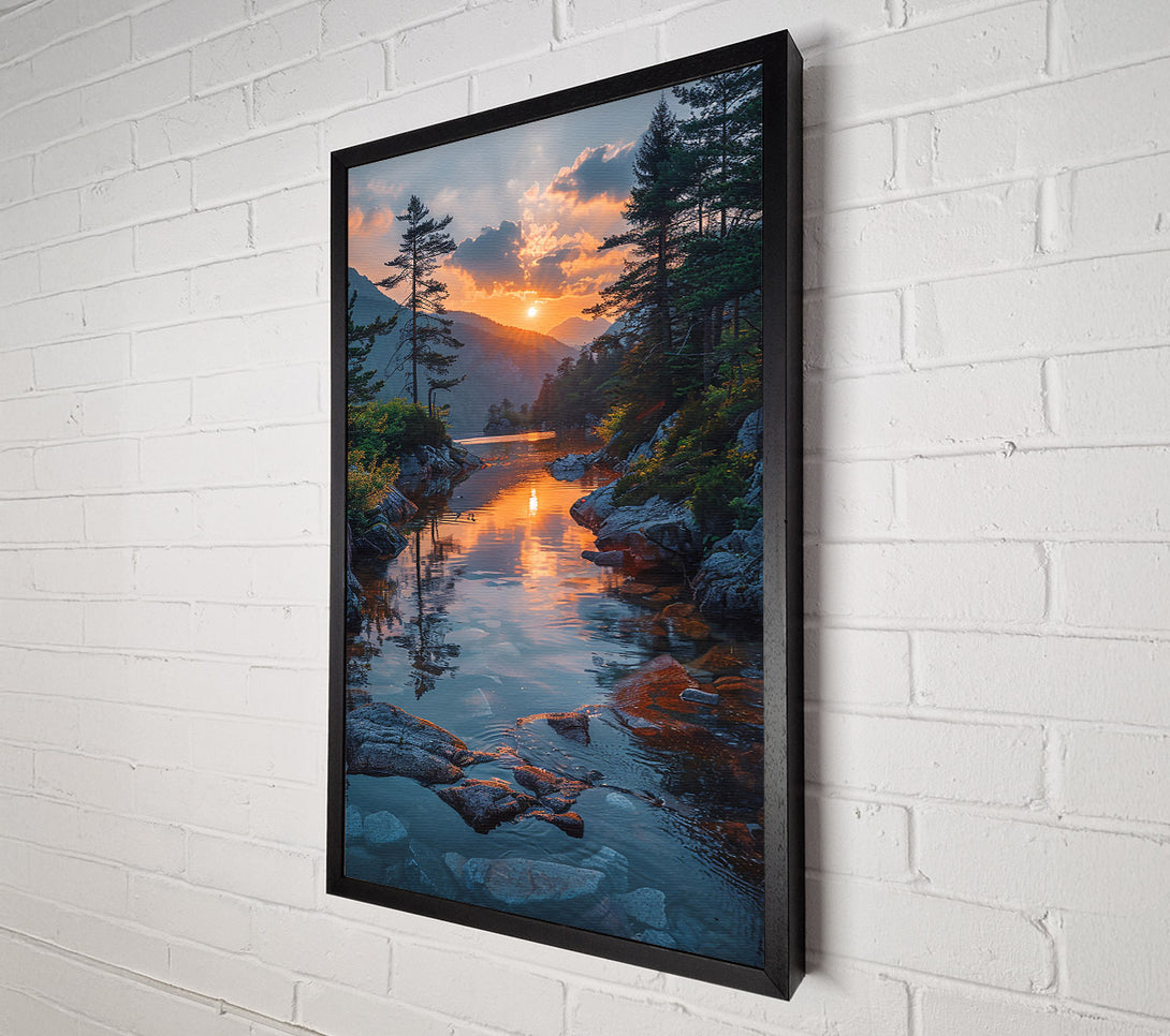  A Canvas Print of Golden Lake Serenity Canvas Print