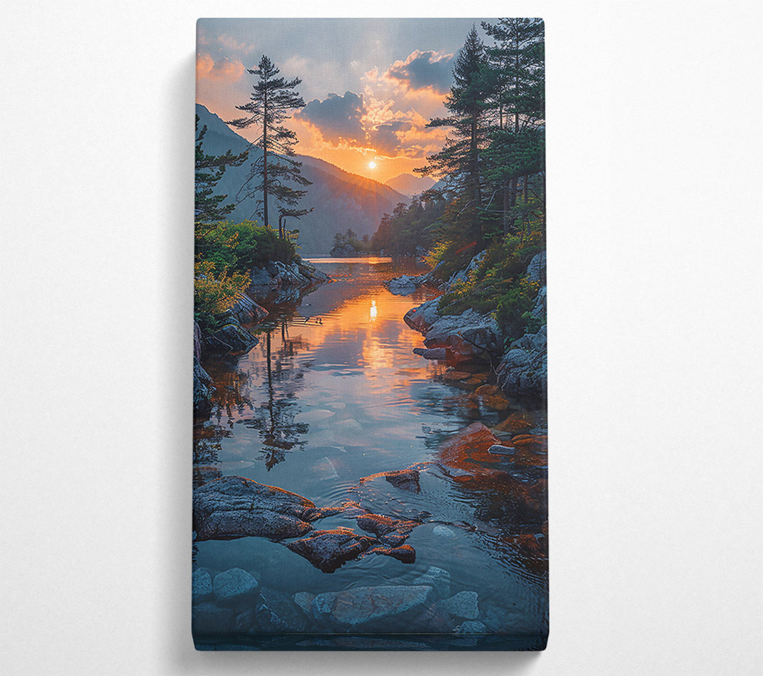  A Canvas Print of Golden Lake Serenity Canvas Print