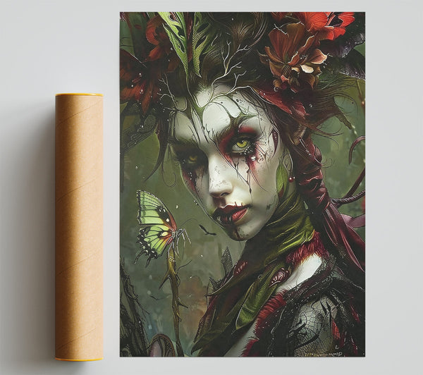Crimson Forest Nymph Print