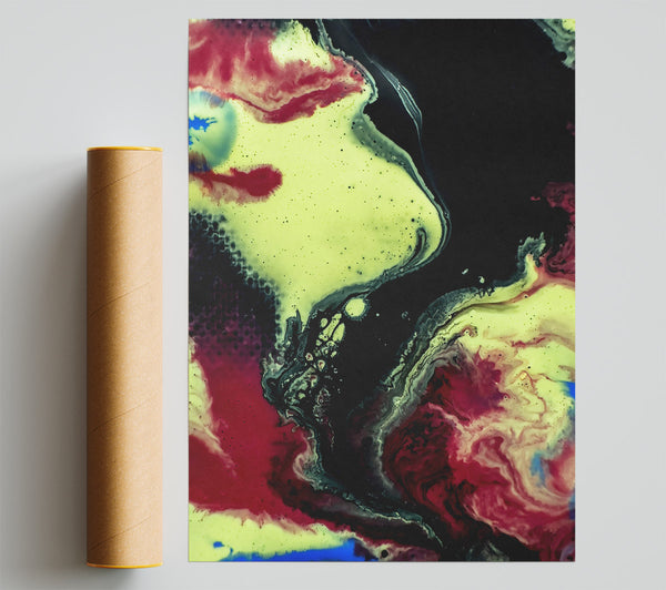 Lime Green Abstract Flow Giclee Print