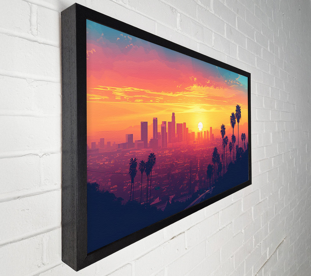  A Canvas Print of Downtown Sunset Canvas Wall Art