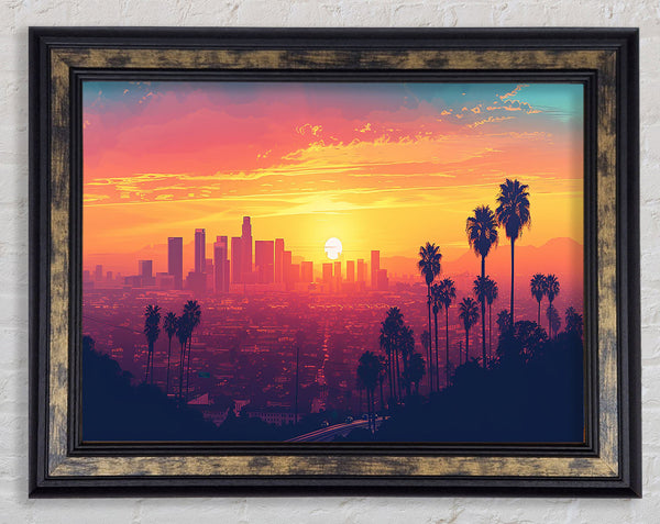 Downtown Sunset Framed Print