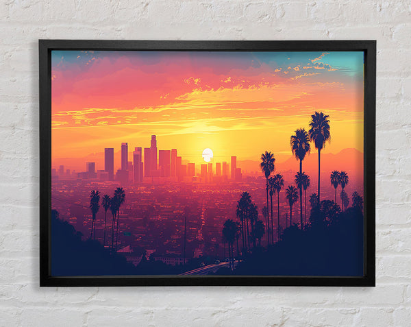 Downtown Sunset Framed Print
