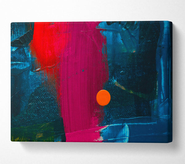  A Canvas Print of Crimson And Teal Strokes Canvas Wall Art