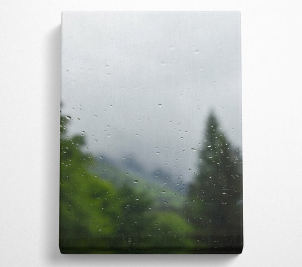  A Canvas Print of Grey Rain Drops Canvas Art