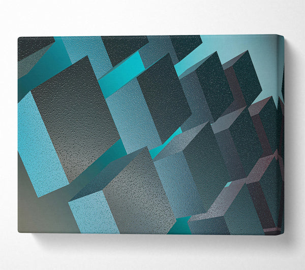  A Canvas Print of Teal Geometric Formations Canvas Print