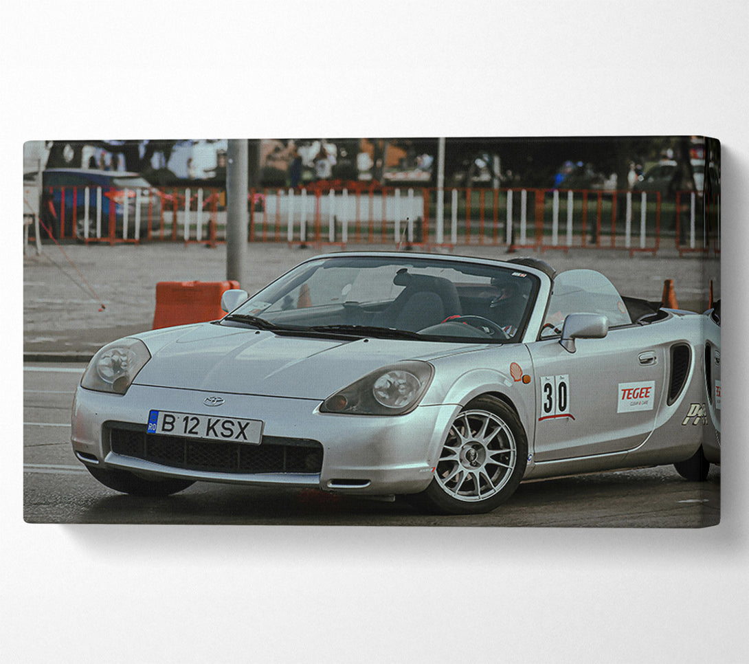  A Canvas Print of Silver Roadster Ready Canvas Print