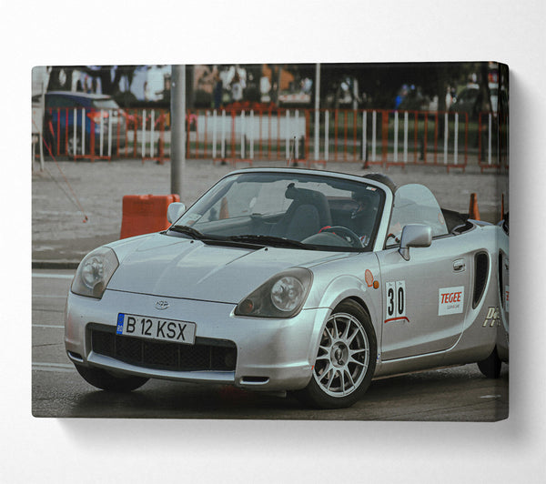  A Canvas Print of Silver Roadster Ready Canvas Print