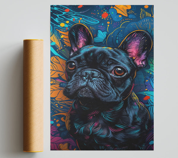 Blue Frenchie Dreams Poster