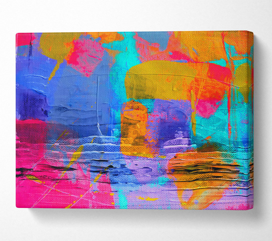 A Canvas Print of Orange Abstract Strokes Canvas Wall Art