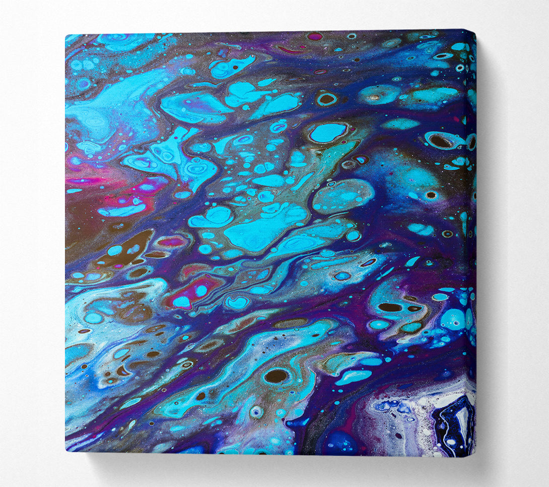  A Canvas Print of Azure Swirls And Dots Canvas Art