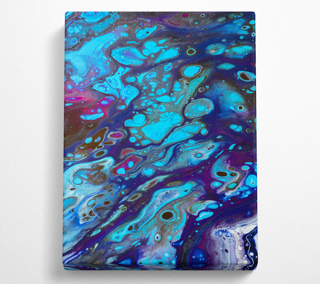  A Canvas Print of Azure Swirls And Dots Canvas Art