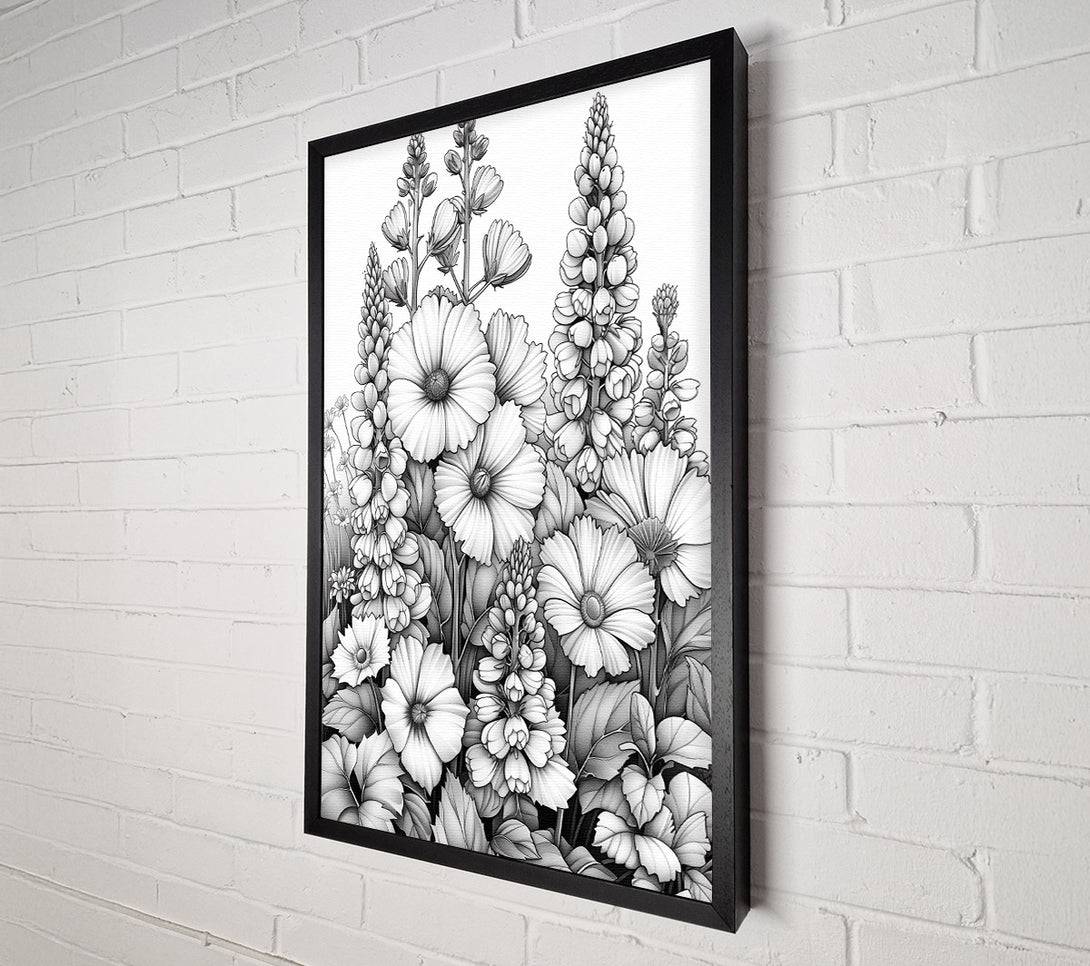  A Canvas Print of Drawing Flowers Canvas Art