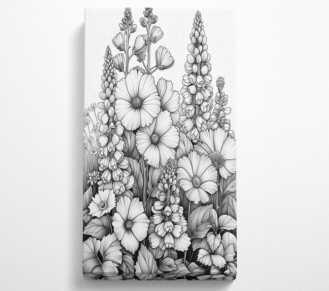  A Canvas Print of Drawing Flowers Canvas Art