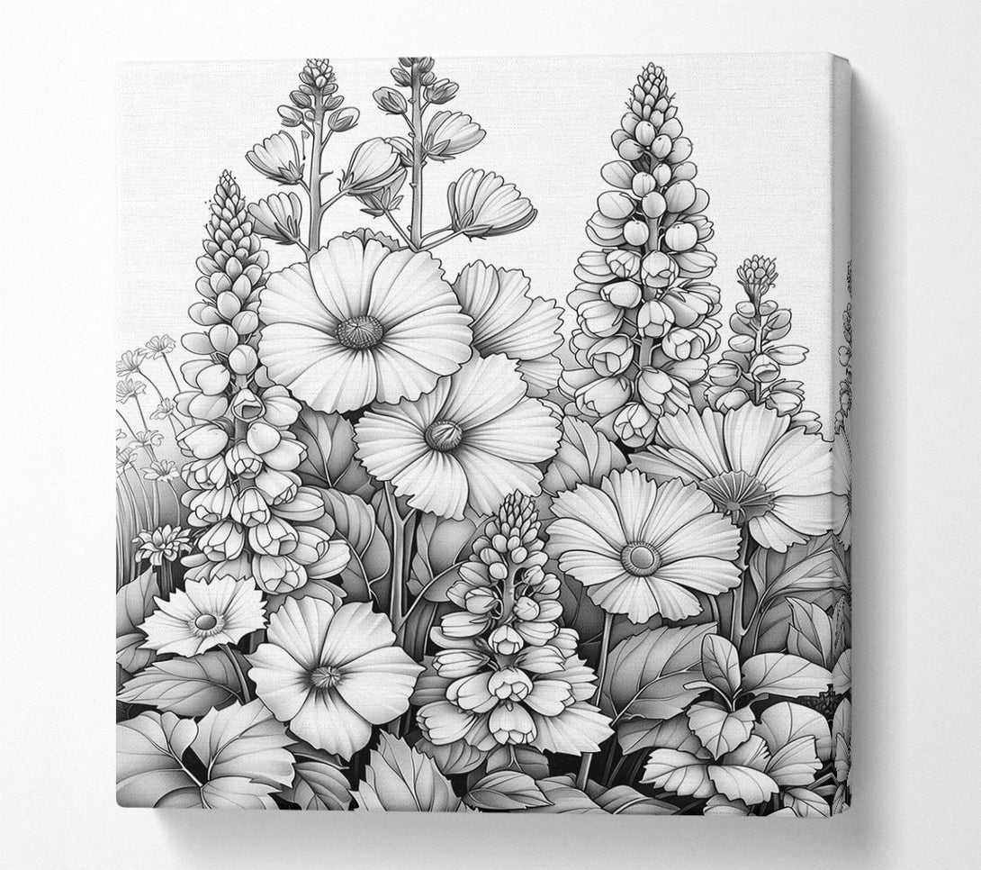  A Canvas Print of Drawing Flowers Canvas Art