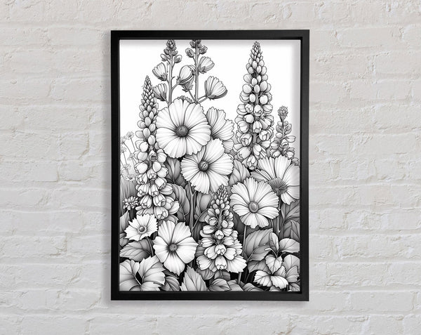 Drawing Flowers Framed Print