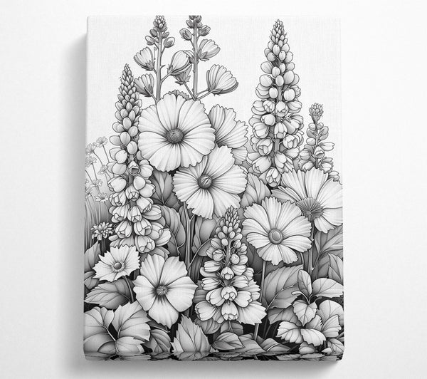  A Canvas Print of Drawing Flowers Canvas Art
