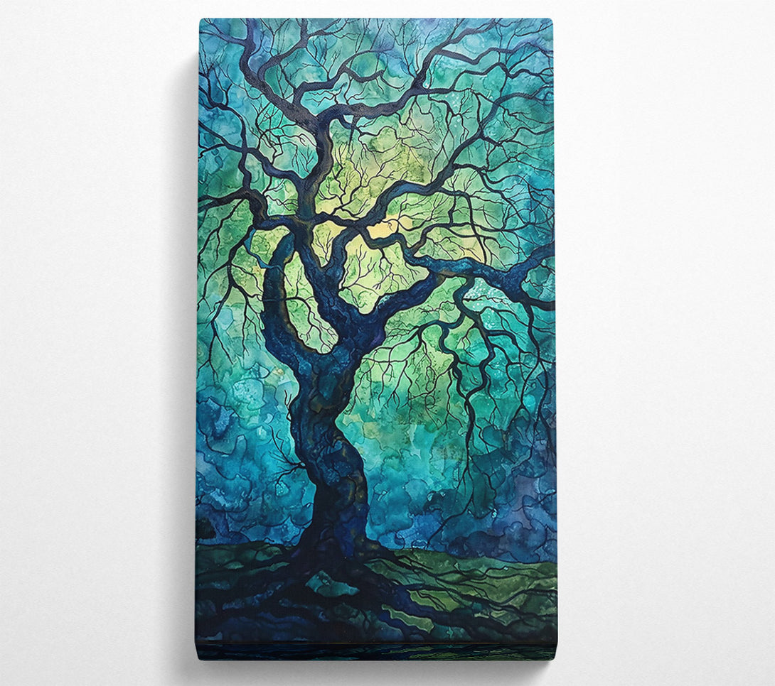  A Canvas Print of Teal Twisted Branches Canvas Wall Art