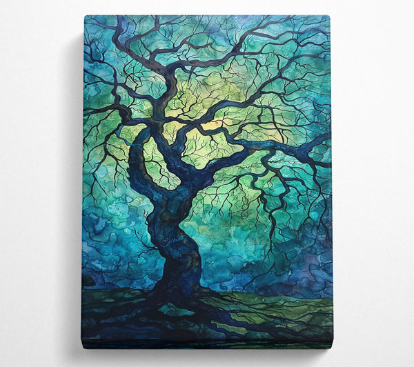  A Canvas Print of Teal Twisted Branches Canvas Wall Art