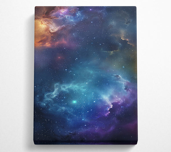  A Canvas Print of Azure Cosmic Nebula Canvas Wall Art