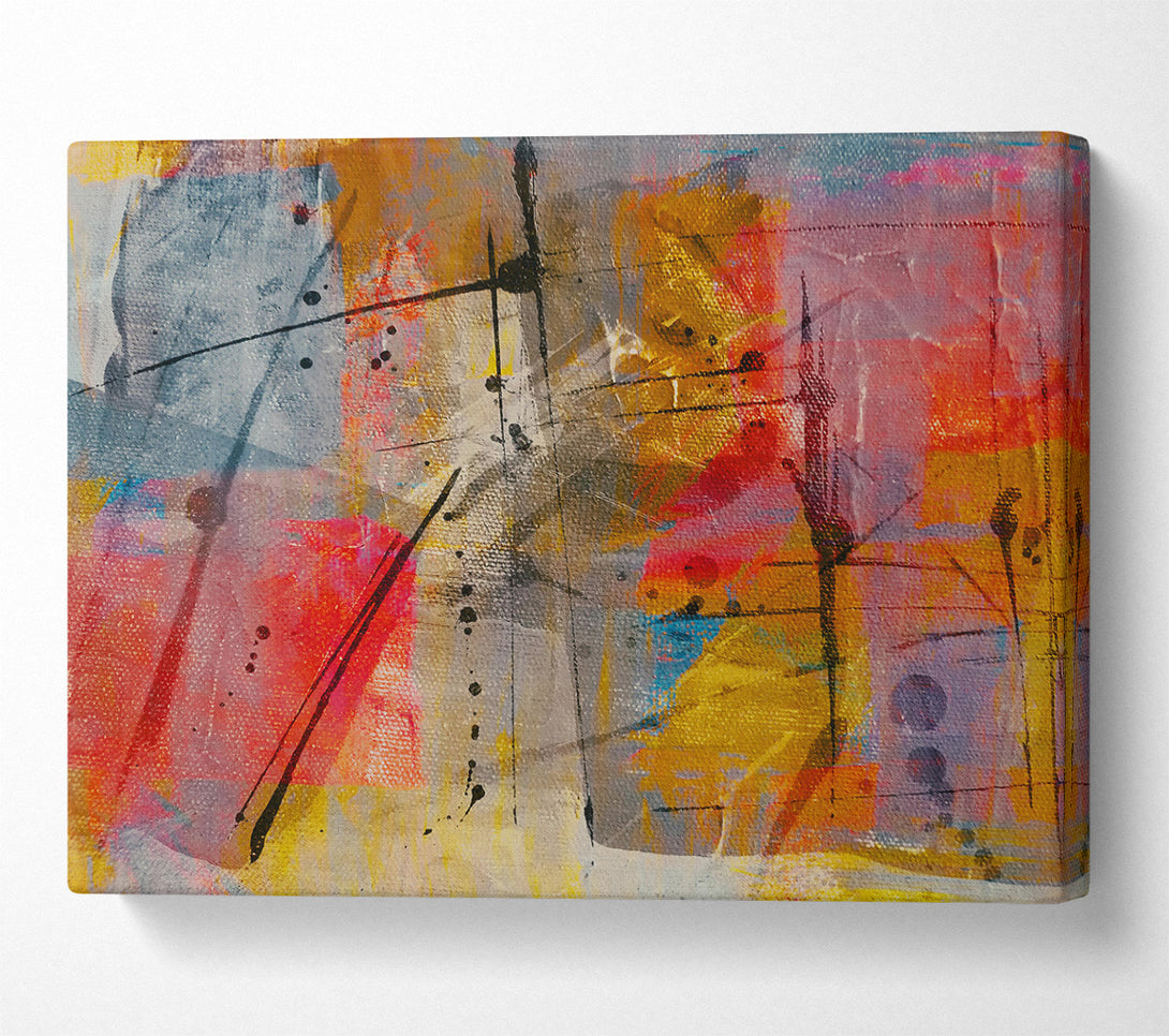  A Canvas Print of Golden Abstract Lines Canvas Art