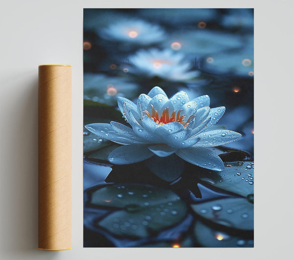 Azure Water Lily Bloom Giclee Print