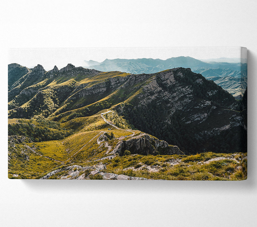  A Canvas Print of Golden Mountain Path Canvas Art