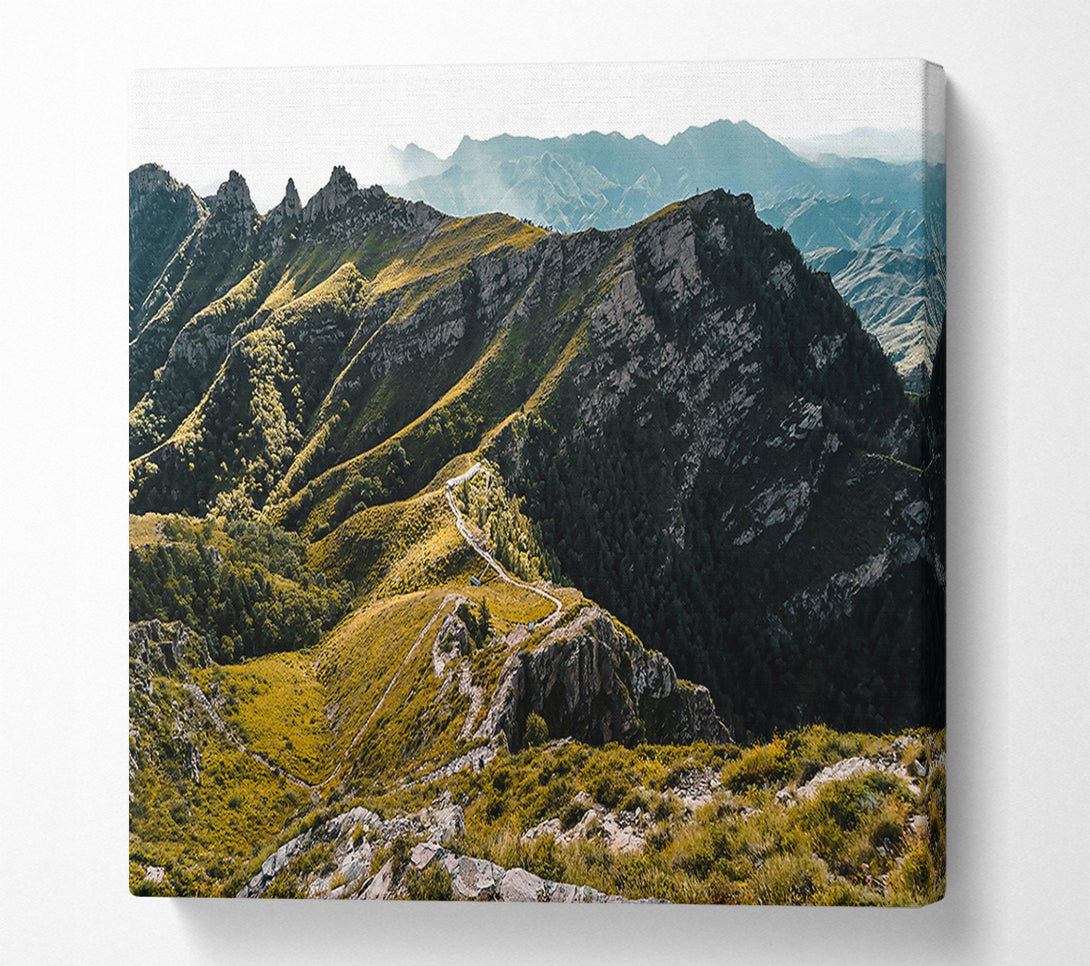  A Canvas Print of Golden Mountain Path Canvas Art