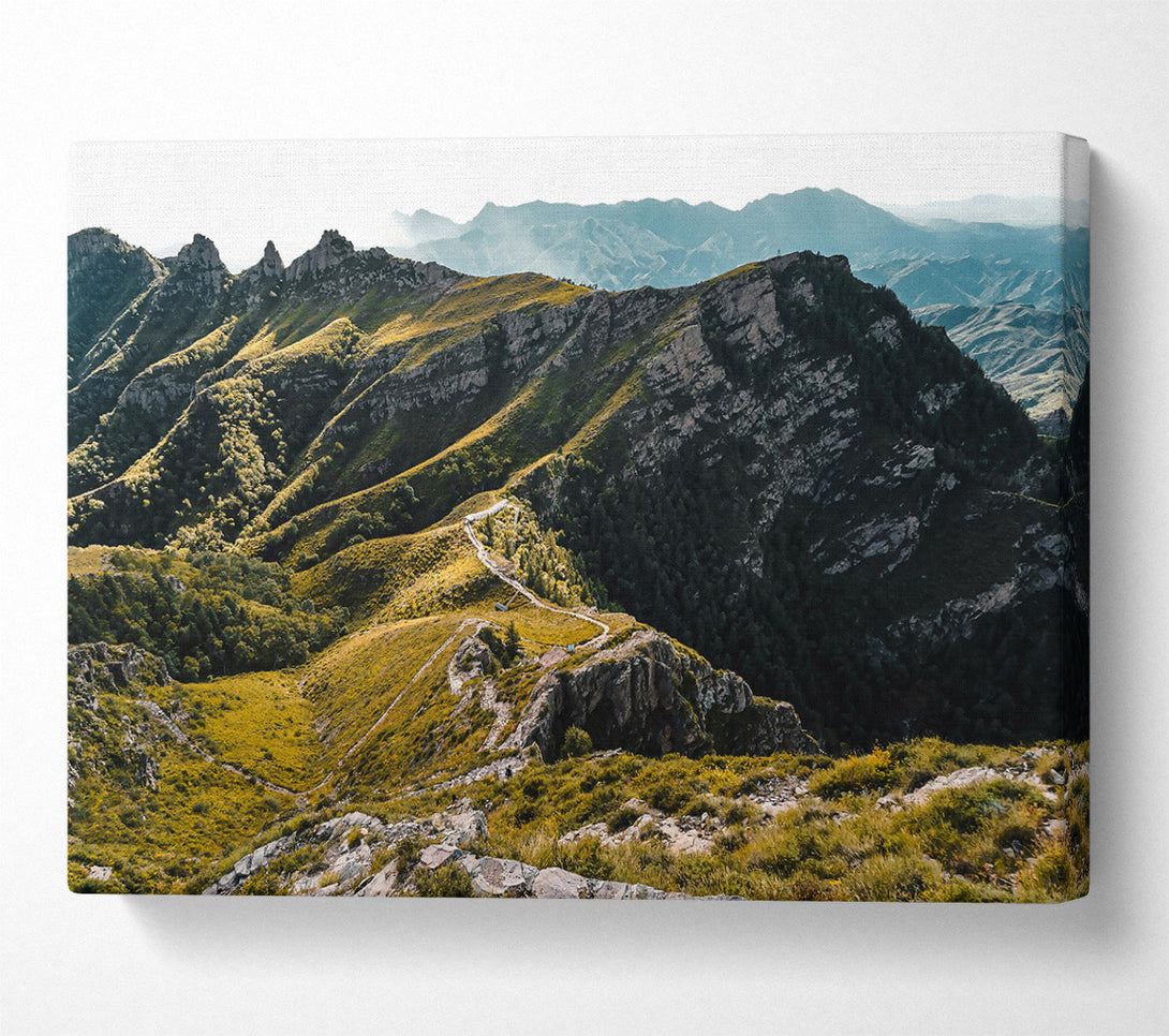  A Canvas Print of Golden Mountain Path Canvas Art