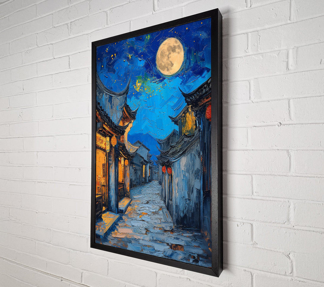  A Canvas Print of Azure Night Alleyway Canvas Print