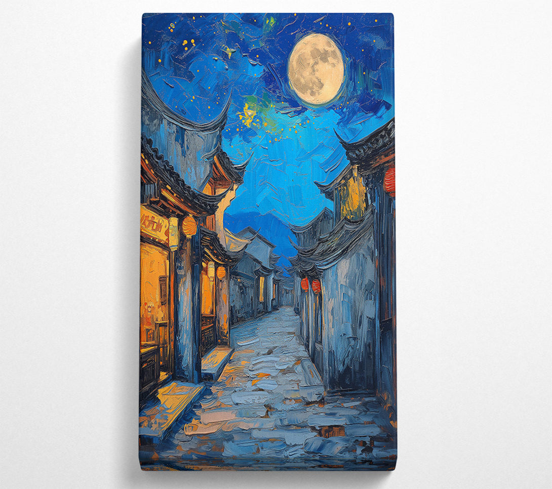  A Canvas Print of Azure Night Alleyway Canvas Print