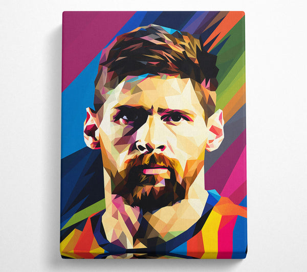  A Canvas Print of Blue Polygonal Portrait Canvas Wall Art