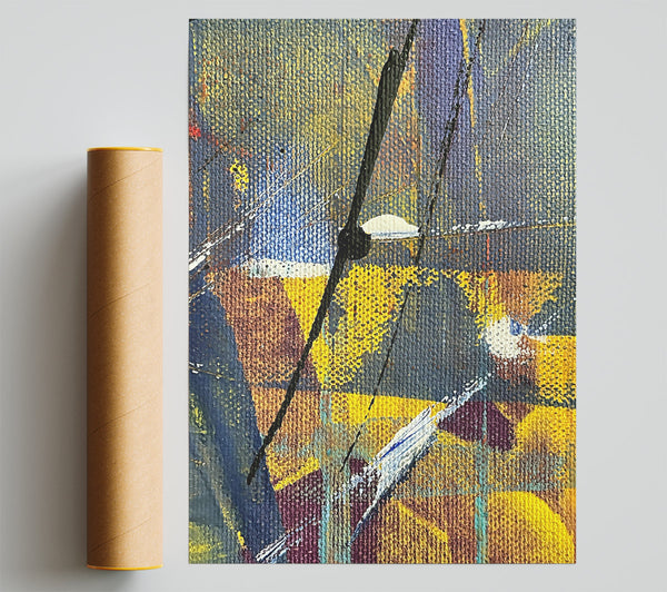 Yellow Lines And Strokes Poster
